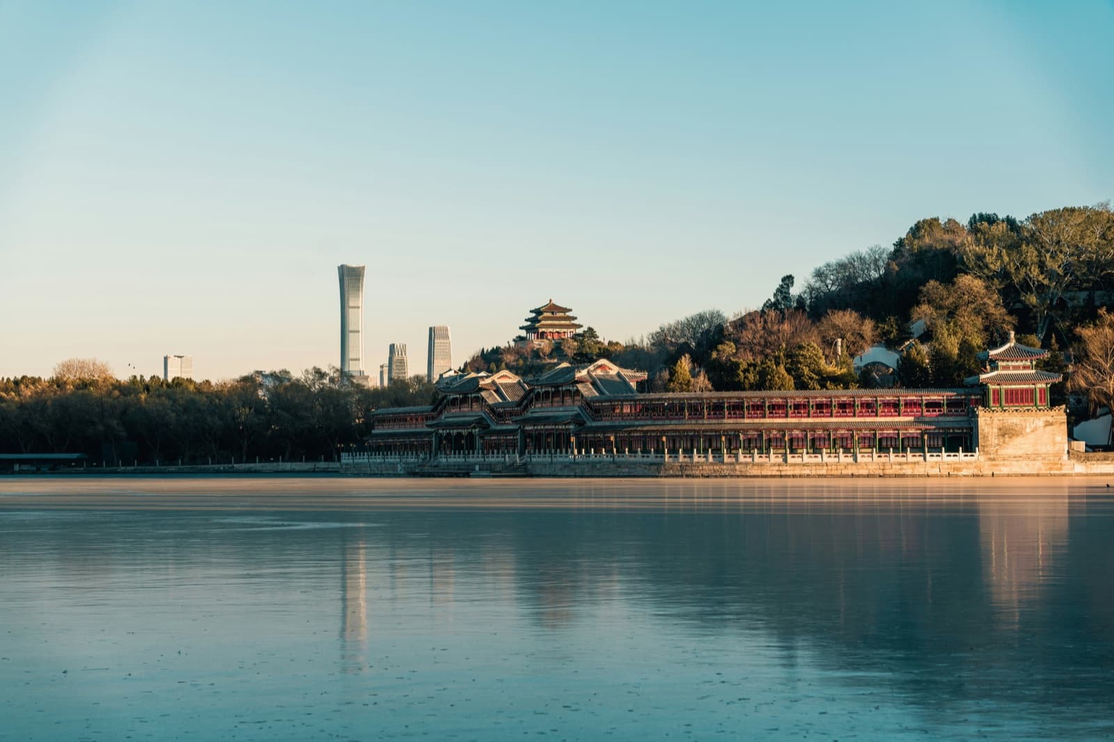 A view across Beihai Park in Beijing